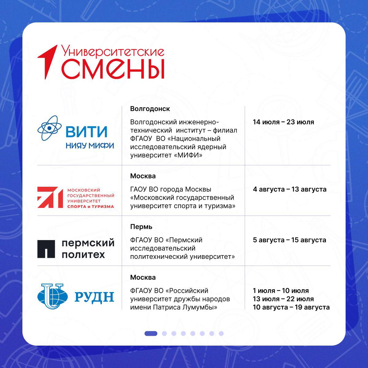Движение Первых подвело итоги конкурса на участие в образовательно-туристских программах «Университетские смены»
